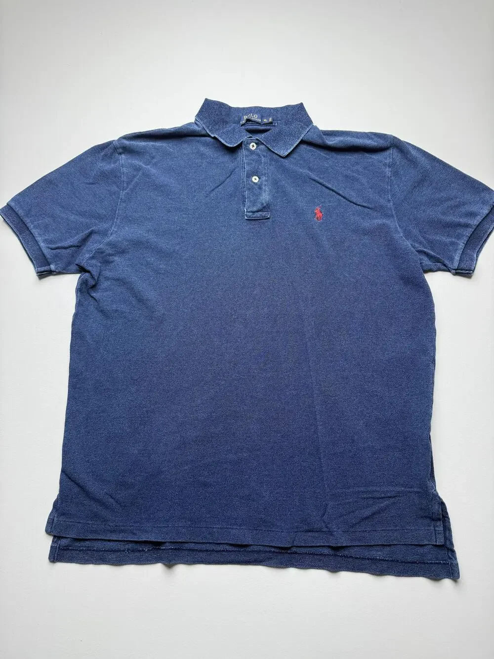Polo Ralph Lauren Polo Shirt Mens XL Blue Solid Pony Logo Casual Cotton Knit